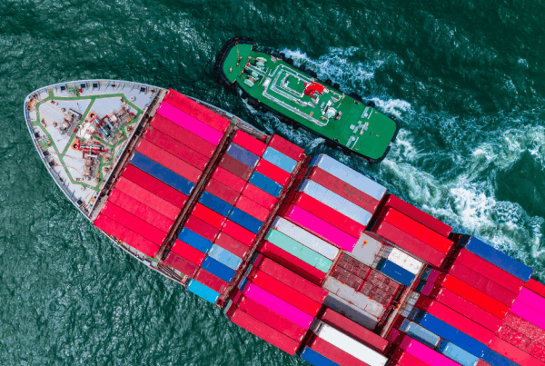 Cargo Ship depicting the global supply chain